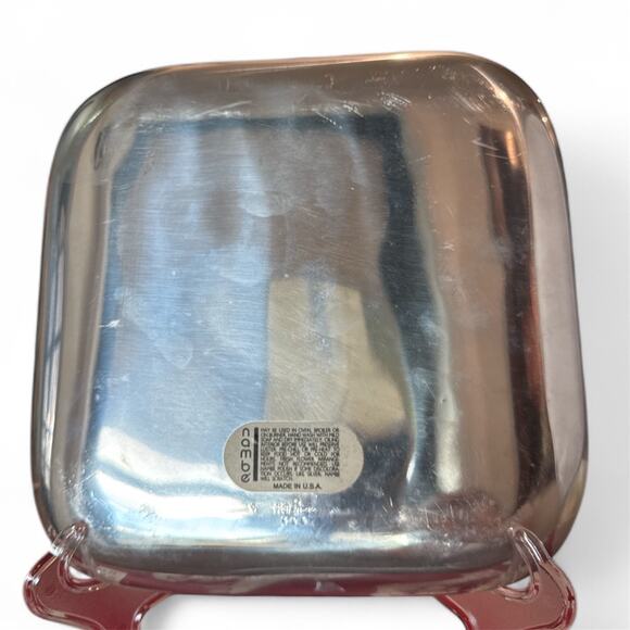 Vintage Nambe 555 Alloy 11 Inch Square Silver Metal Tray Mid Century Modern - Picture 3 of 5